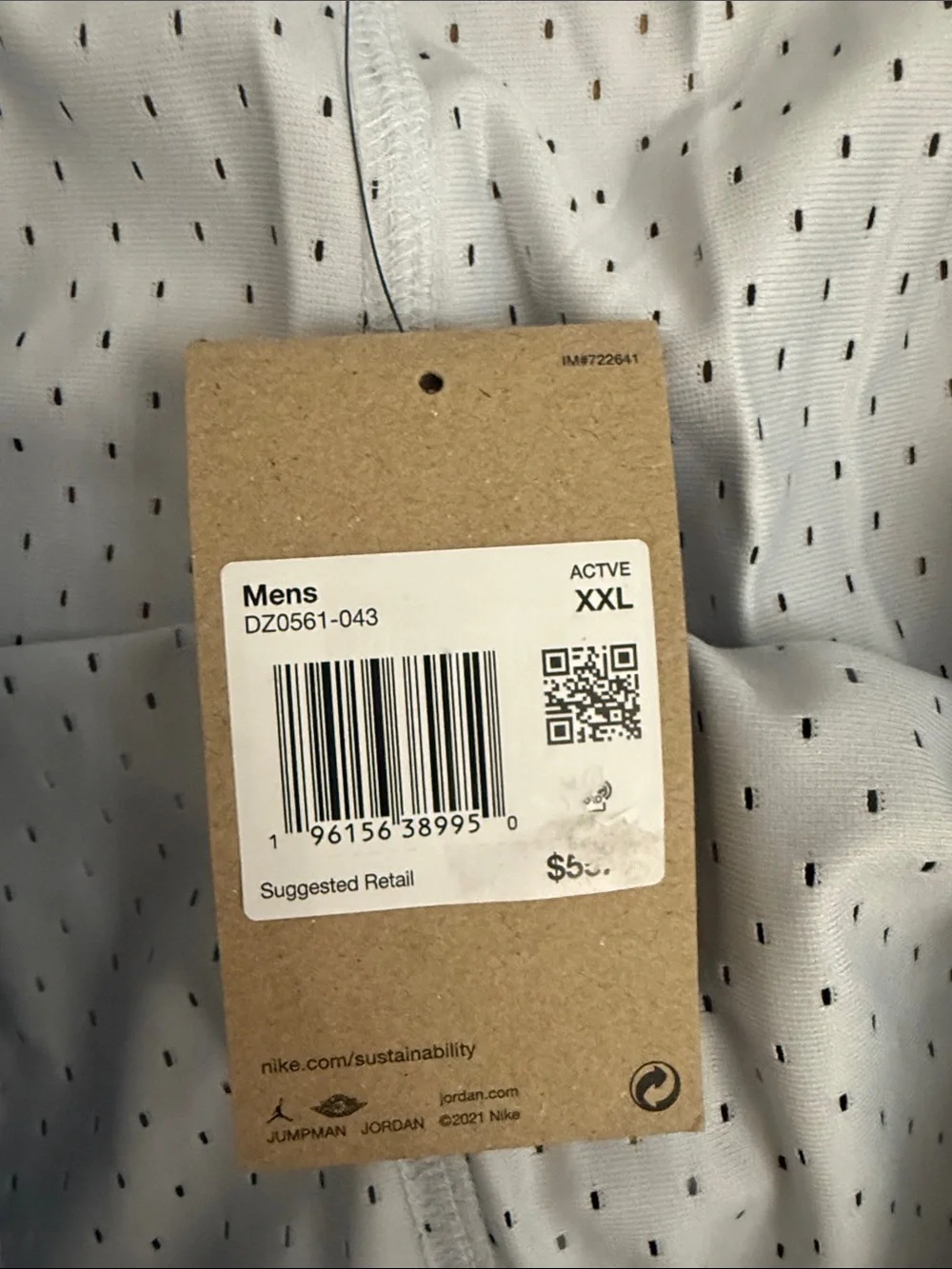 Jordan Men's Light Gray Basketball Shorts with Black Accents